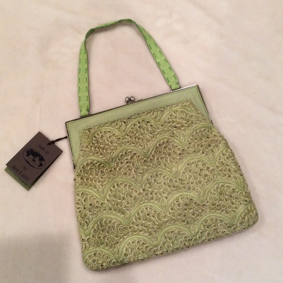 David & Scotti Italian Macrame Leather Handbag - Picture 1 of 8